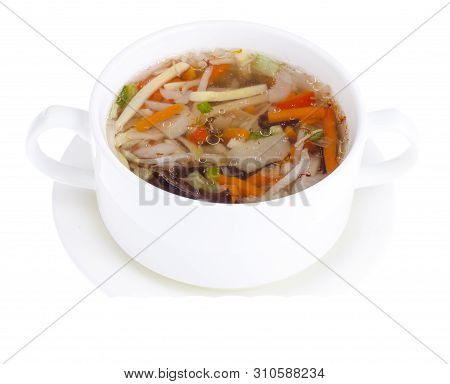 Hot Clear Broth With Vegetables, Vegetarian Menu
