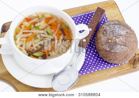 Hot Clear Broth With Vegetables, Vegetarian Menu
