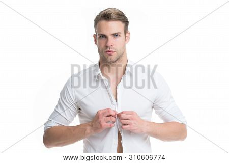 Menswear Formal Style. Clerical And Middle Chain Management. White Collar Worker. Man Well Groomed F