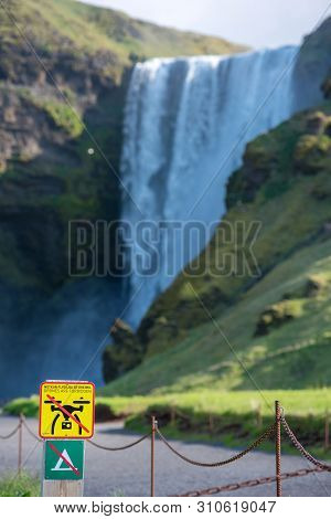 Drones Are Forbidden Sign, No Fly Zone In Iceland
