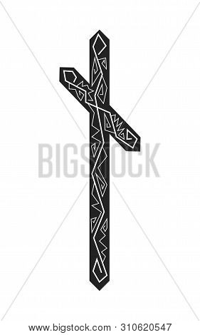 Rune Nauthiz. Ancient Scandinavian Runes. Runes Senior Futarka. Magic, Ceremonies, Religious Symbols