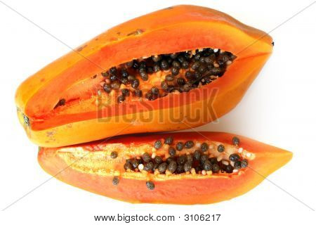 Papaya Isolated On White Backgrounds