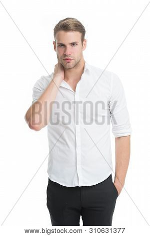 White Collar Worker. Working Formal Dress Code. Clerical And Middle Chain Management. Man Well Groom