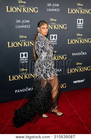 Beyonce at the World premiere of 'The Lion King' held at the Dolby Theatre in Hollywood, USA on July 9, 2019.