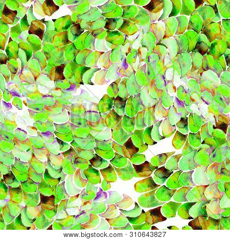 Sage Green Snake Seamless Pattern. Watercolor Hand Drawn Python Print.  Cobra Skin Exotic Texture. G
