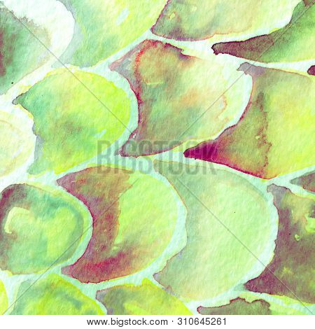 Seafoam Green Snake Design. Watercolor Hand Drawn Python Print.  Cobra Skin Exotic Texture. Geometri