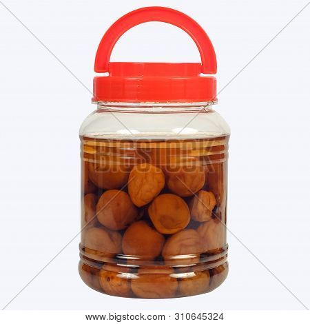 Japanese Salt Plums, Umeboshi, Pickled Plum In Bottle
