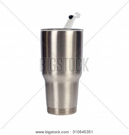 Cold Water Bottle On A White Background