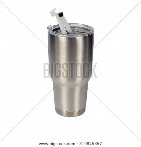 Cold Water Bottle On A White Background
