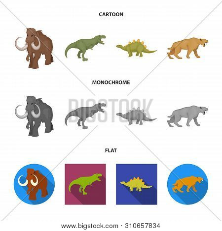 Vector Illustration Of Animal And Character Symbol. Collection Of Animal And Ancient Vector Icon For