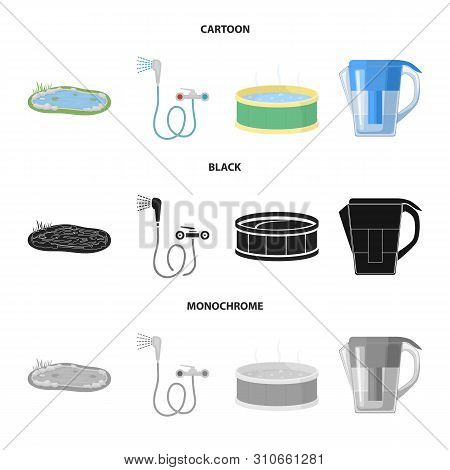 Vector Design Of Water And Drop Logo. Set Of Water And Splash Vector Icon For Stock.