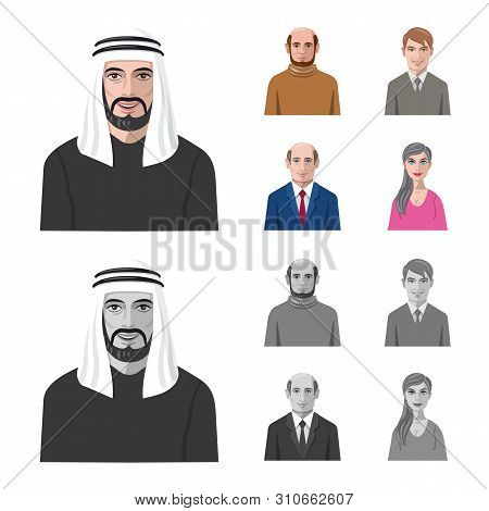 Vector Design Of Hairstyle And Profession Symbol. Set Of Hairstyle And Character Vector Icon For Sto