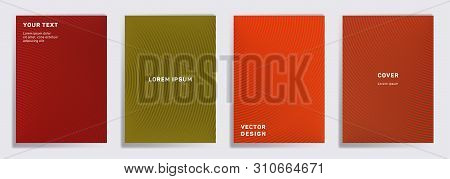 Colorful Covers Linear Design. Radial Semicircle Geometric Lines Patterns. Cool Backgrounds For Cata