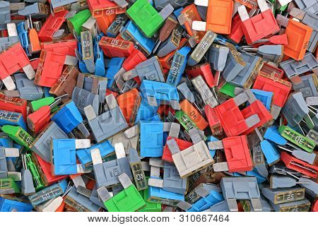 Bunch Of Color Coded Car Fuses Spare Parts