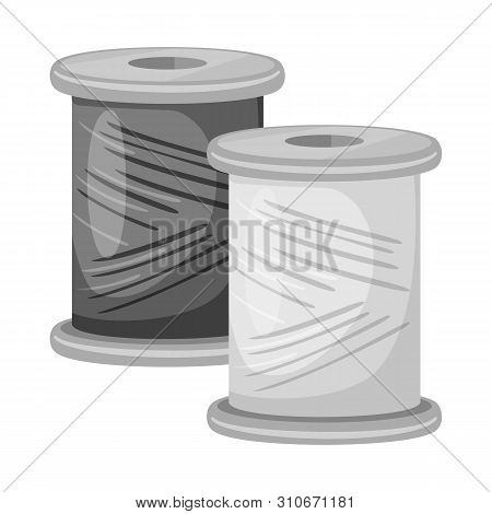 Isolated Object Of Thread And Spool Sign. Collection Of Thread And Reel Vector Icon For Stock.