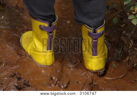 Bottes de pluie en caoutchouc jaune