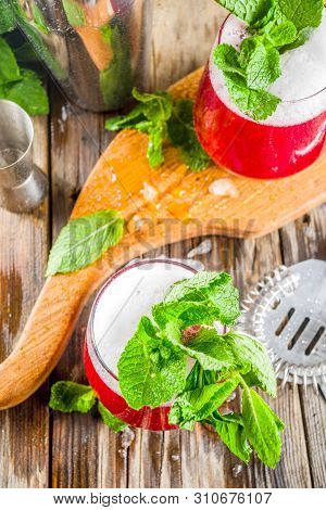 Summer Sweet Alcohol Beverage.  Traditional Scandinavian Cocktail With Vodka  Akevitt; Akvavit. Frui