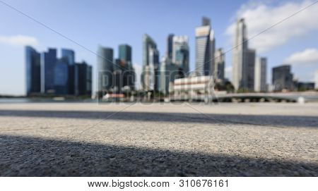 Singapore-16 Feb 2018:singapore Central Financial District Skyline,non Focus View.