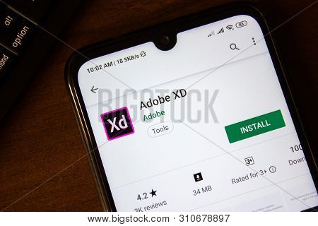 Ivanovsk, Russia - July 07, 2019: Adobe Xd App On The Display Of Smartphone Or Tablet