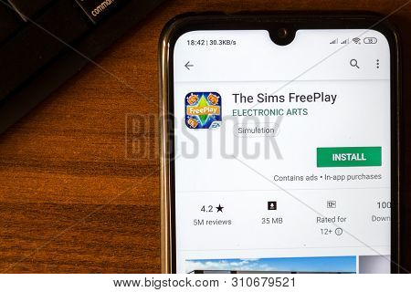 Ivanovsk, Russia - June 26, 2019: The Sims Freeplay App On The Display Of Smartphone Or Tablet.