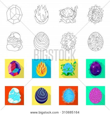Vector Illustration Of Animal And Prehistoric Icon. Set Of Animal And Cute Stock Vector Illustration