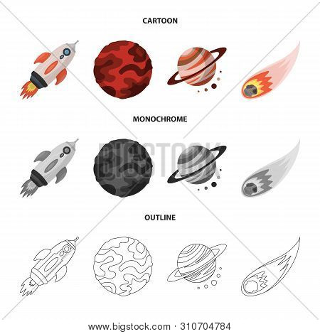 Vector Design Of Astronomy And Technology Sign. Set Of Astronomy And Sky Stock Vector Illustration.