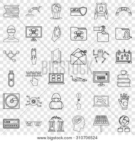 Elearning Icons Set. Outline Style Of 36 Elearning Vector Icons For Web For Any Design