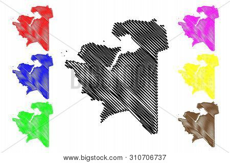 Mangystau Region (republic Of Kazakhstan, Regions Of Kazakhstan) Map Vector Illustration, Scribble S