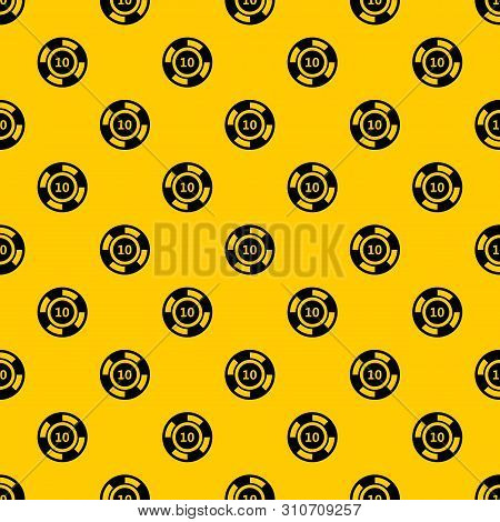 Casino Chip Pattern Seamless Vector Repeat Geometric Yellow For Any Design