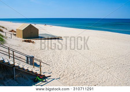 Beautiful Sandy Beach With Dunes In Nida - Curonian Spit And Baltic Sea, Nida, Klaipeda, Lithuania, 