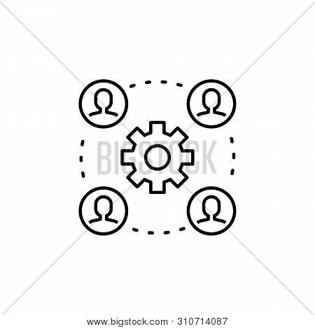 Business Seo, Gear Assembly Line Icon. Teamwork At The Idea. Signs And Symbols Can Be Used For Web, 