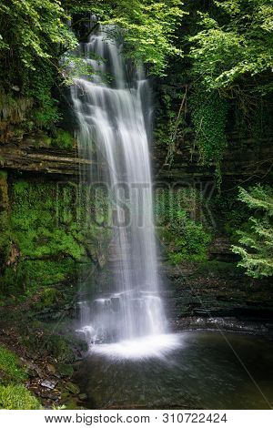 This Is A Slow Shutter Speed Picture Of Glencar Waterfall In County Leitrim, Ireland