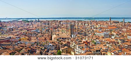 Venice Cityscape - Panorama View From Campanile Di San Marco. Italy