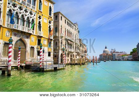 Grand Canal And Basilica Santa Maria Della Salute, Venice, Italy