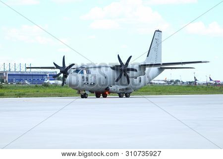 Otopeni, Romania - May 22, 2019: Alenia C-27j Spartan Military Cargo Plane From The Italian Air Forc