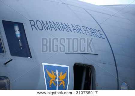 Otopeni, Romania - May 22, 2019: Alenia C-27j Spartan Military Cargo Plane From The Romanian Air For