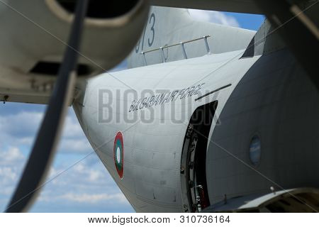Otopeni, Romania - May 22, 2019: Alenia C-27j Spartan Military Cargo Plane From The Bulgarian Air Fo