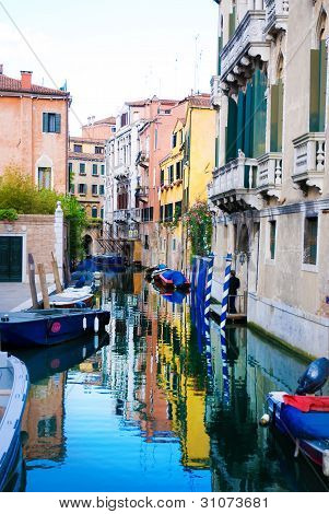 Venice Grand Canal With Gondola, Italy
