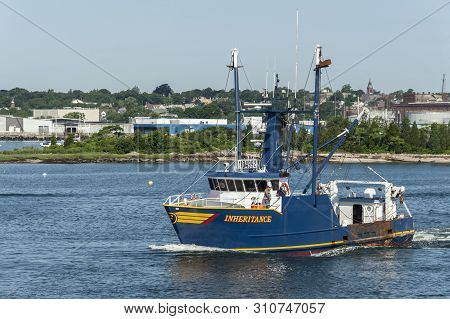 New Bedford, Massachusetts, Usa - July 9, 2019: Commercial Fishing Vessel Inheritance Passing Palmer