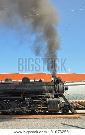 Steam locomotive Canadian National 3254 in Steamtown National Historic Site in Scranton, Pennsylvania, USA.