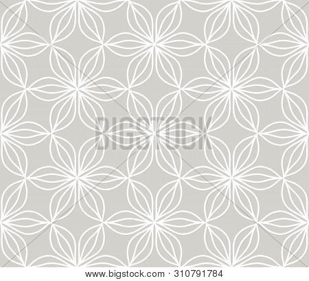 Abstract Simple Geometric Vector Seamless Pattern With White Line Texture On Grey Background. Light 