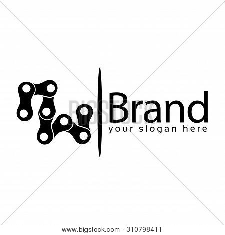 Letter Nw, Logo Letter Nw And Chain. Logo Formed By Chain
