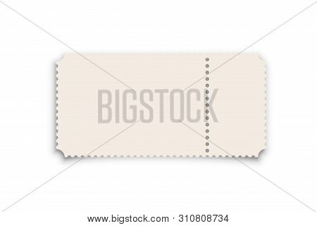 Theater, Cinema Ticket Realistic Vector Template. Coupon, Discount Voucher Mockup. Movie, Raffle, Ca