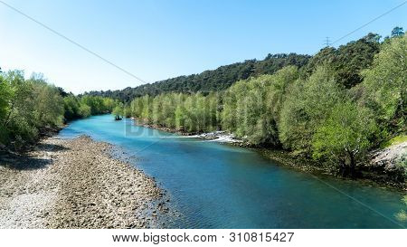River Of Manavgat At Oymapinar On A Sunny Day, Antalya, Turkey