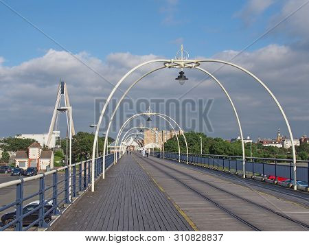 Southport, Merseyside, United Kingdom - 28 July 2019: The Historic Pier In Southport Merseyside With