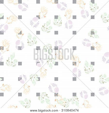 Color Lotus Flower Hand Drawn, Floral Seamless Pattern, Simple Vector Illustration