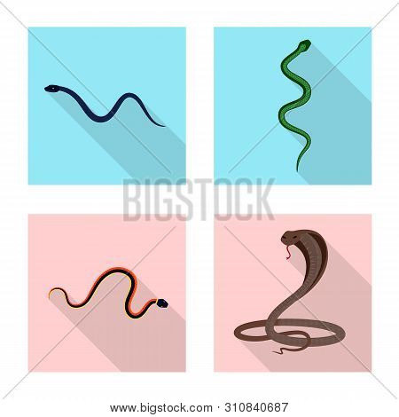 Vector Design Of Skin And Reptile Symbol. Collection Of Skin And Danger Stock Vector Illustration.