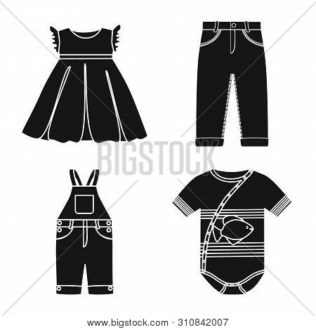 Vector Illustration Of Little And Cotton Sign. Collection Of Little And Kid Stock Vector Illustratio