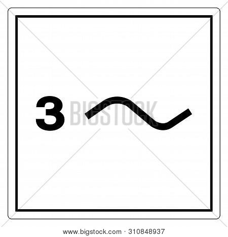 Three Phase Power Symbol Sign Isolate On White Background,vector Illustration Eps.10