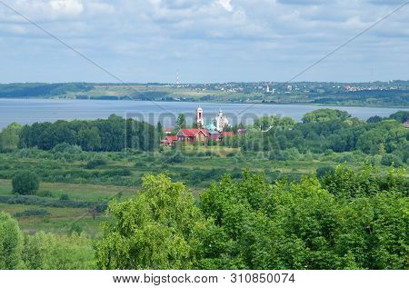 Summer View Of Plescheevo Lake And The Temple Of Forty Martyrs Of Sebastia In Pereslavl-zalessky. Ya